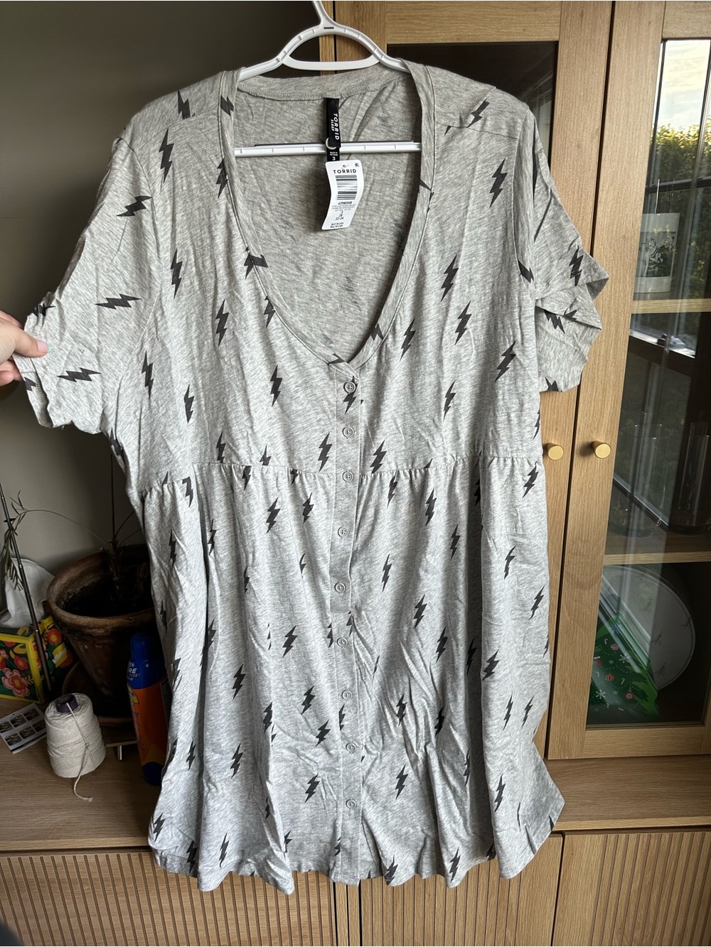 Torrid Cotton Slub Button-Down Lounge Dress, size 3x